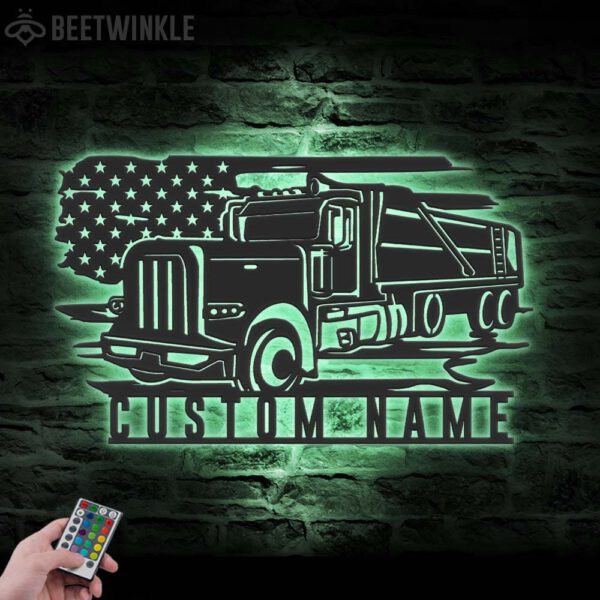 Custom-Drump-Truck-Driver-Metal-Wall-Art-LED-Light-8