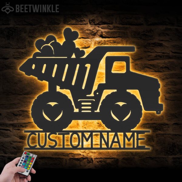 Custom-Drump-Truck-Driver-Metal-Wall-Art-LED-Light_1