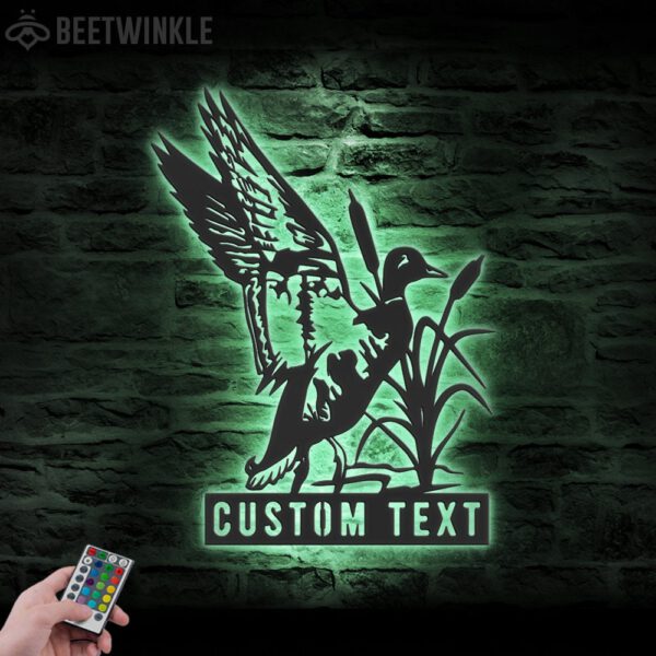 Custom-Duck-Hunting-Metal-Wall-Art-LED-Light-1