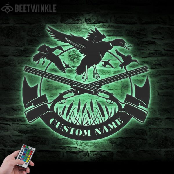 Custom-Duck-Hunting-Metal-Wall-Art-LED-Light-2-2