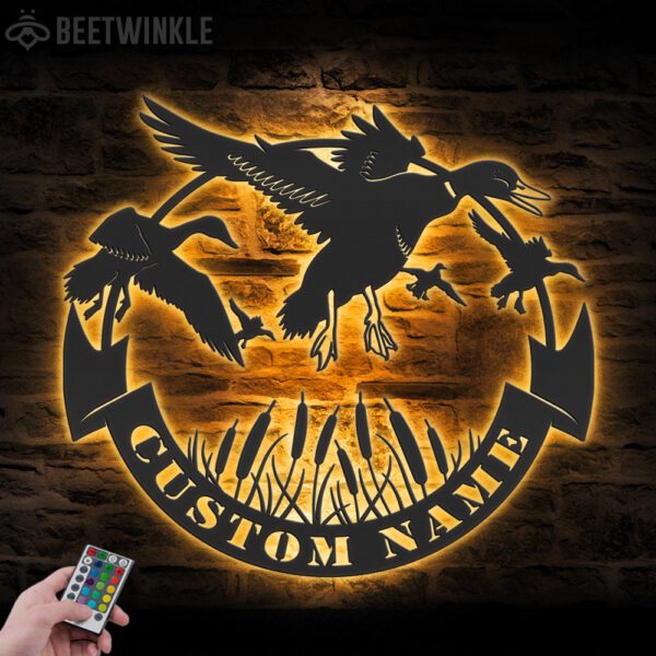 Custom-Duck-Hunting-Metal-Wall-Art-LED-Light-2-3