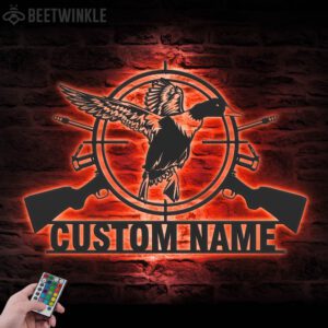 Custom-Duck-Hunting-Metal-Wall-Art-LED-Light-2