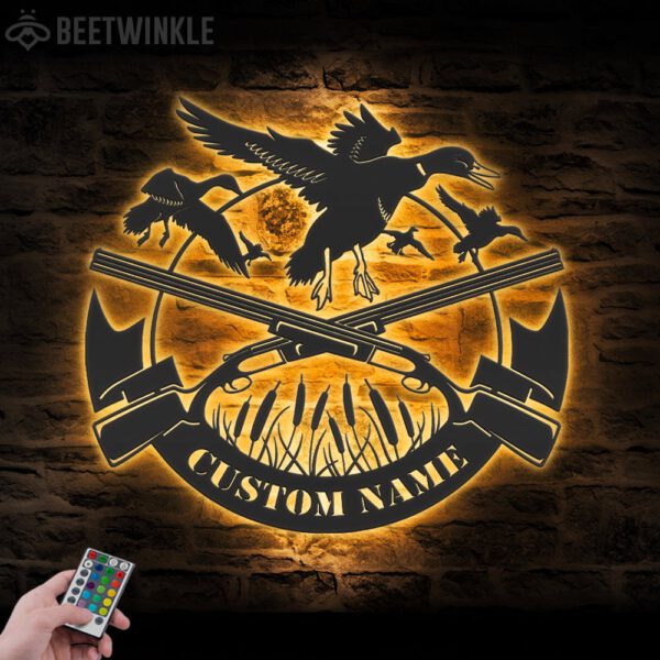 Custom-Duck-Hunting-Metal-Wall-Art-LED-Light-6-2