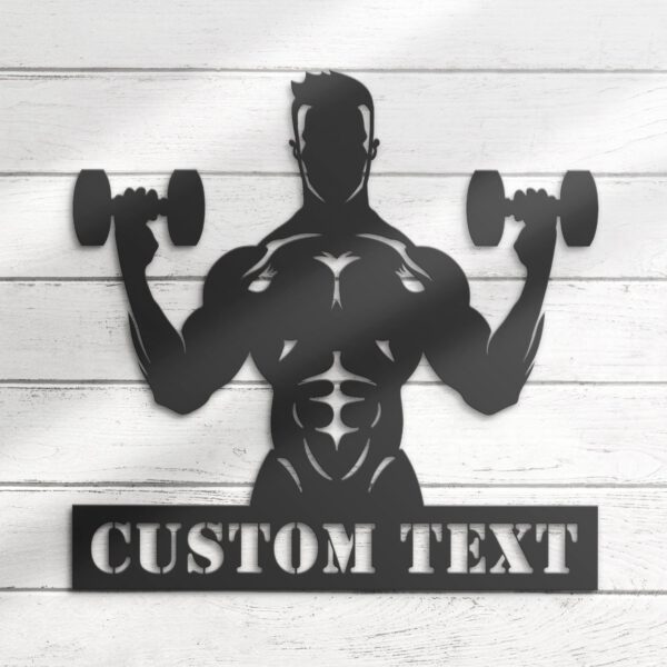 Custom-Dumbbell-Workout-Metal-Wall-Art-LED-Light-3