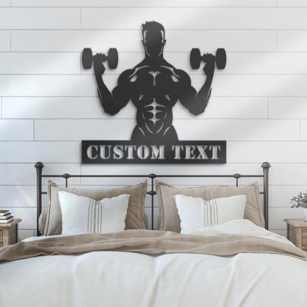 Custom-Dumbbell-Workout-Metal-Wall-Art-LED-Light-7