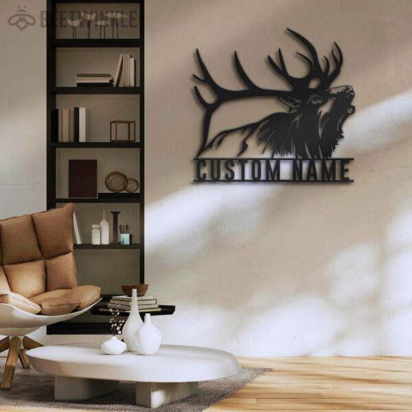 Custom-ELK-Deer-Hunting-Metal-Wall-Art-LED-Light-10