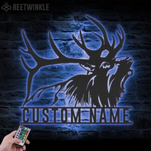 Custom-ELK-Deer-Hunting-Metal-Wall-Art-LED-Light-3-3