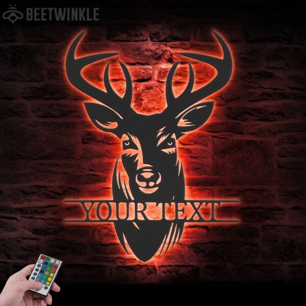 Custom-ELK-Deer-Hunting-Metal-Wall-Art-LED-Light