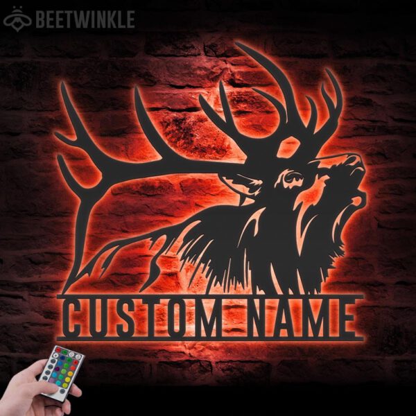 Custom-ELK-Deer-Hunting-Metal-Wall-Art-LED-Light-8-2