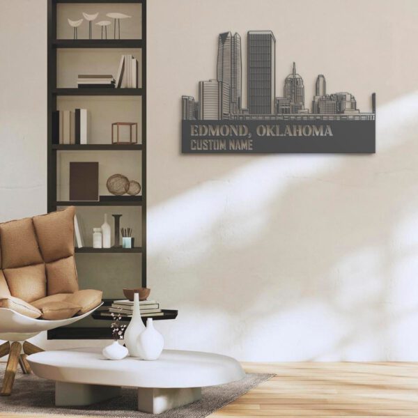 Custom-Edmond-Skyline-Metal-Wall-Art-LED-Light-4