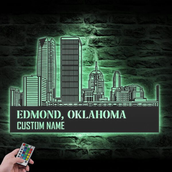 Custom-Edmond-Skyline-Metal-Wall-Art-LED-Light