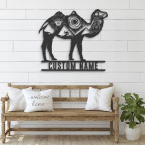 Custom-Egyptian-Desert-Camel-Metal-Wall-Art-LED-Light-2