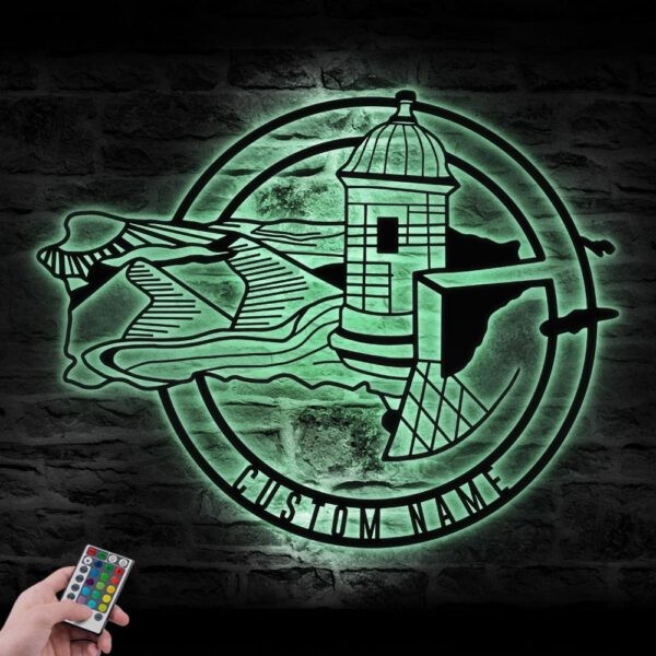 Custom-El-Morro-Puerto-Rico-Map-Metal-Wall-Art-LED-Light-4