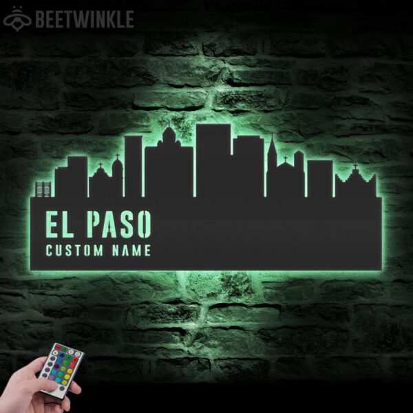 Custom-El-Paso-Skyline-Metal-Wall-Art-LED-Light-4