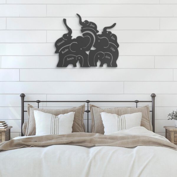 Custom-Elephant-Mom-Son-Father-Metal-Wall-Art-LED-Light-7