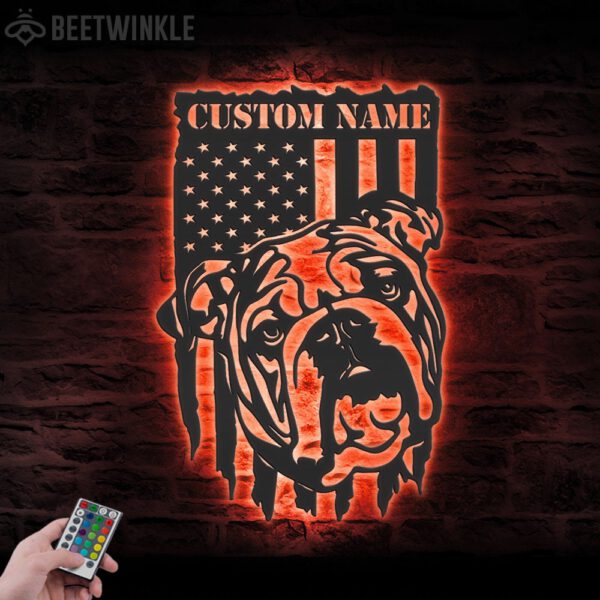 Custom-English-Bulldog-US-Flag-Metal-Wall-Art-LED-Light_3