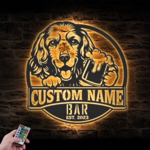 Custom-English-Cocker-Spaniel-Thirsty-Beer-Pub-Metal-Wall-Art-LED-Light_2