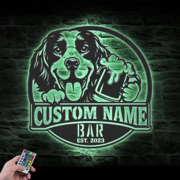 Custom-English-Springer-Spaniel-Thirsty-Beer-Pub-Metal-Wall-Art-LED-Light_3