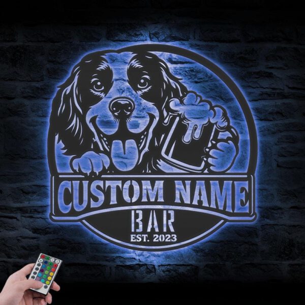 Custom-English-Springer-Spaniel-Thirsty-Beer-Pub-Metal-Wall-Art-LED-Light_7