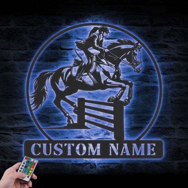 Custom-Equestrian-Metal-Wall-Art-LED-Light-1