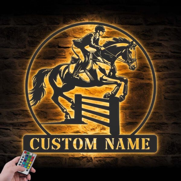 Custom-Equestrian-Metal-Wall-Art-LED-Light-5