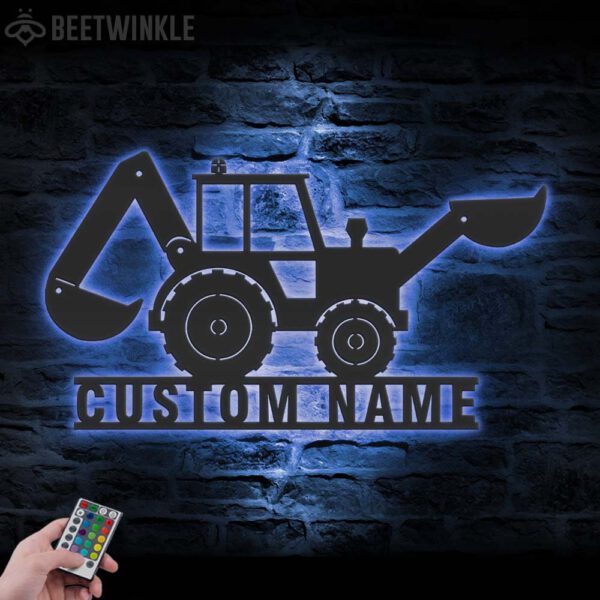 Custom-Excavator-Driver-Metal-Wall-Art-LED-Light_4