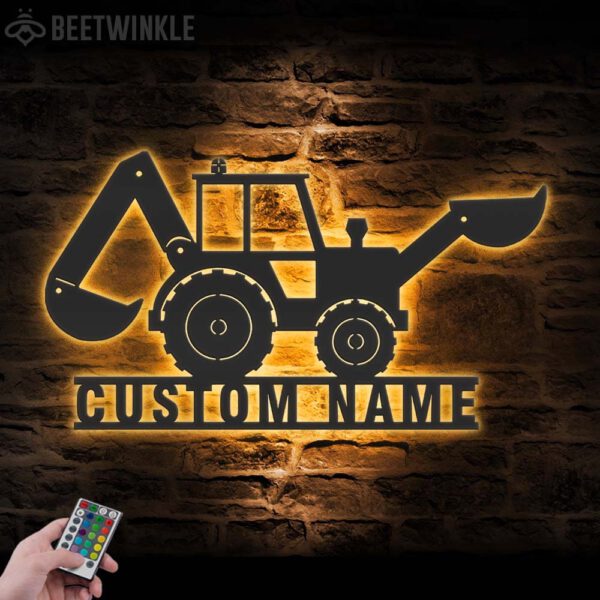 Custom-Excavator-Driver-Metal-Wall-Art-LED-Light_7