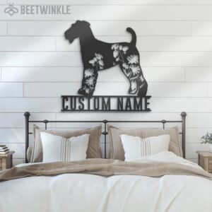 Custom-FLoral-Airedale-Terriers-Metal-Wall-Art-LED-Light_1