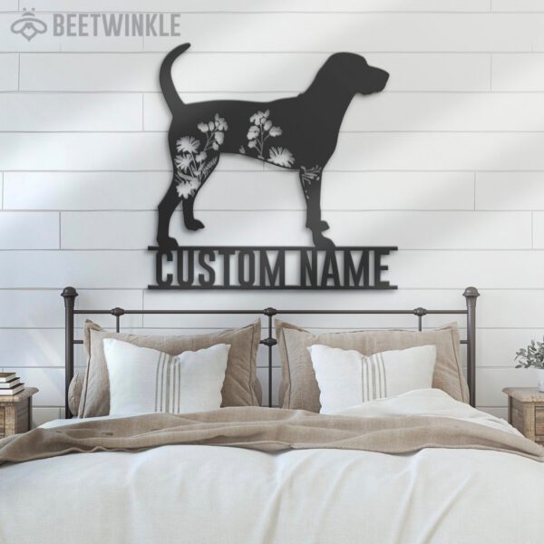 Custom-FLoral-American-English-Coonhound-Metal-Wall-Art-LED-Light_5