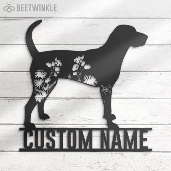 Custom-FLoral-American-English-Coonhound-Metal-Wall-Art-LED-Light_8