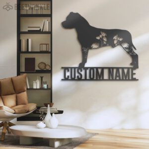 Custom-FLoral-American-Staffordshire-Terrier-Metal-Wall-Art-LED-Light_1