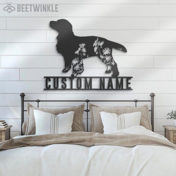 Custom-FLoral-American-Water-Spaniel-Metal-Wall-Art-LED-Light_2