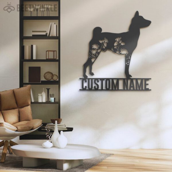 Custom-FLoral-Basenji-Metal-Wall-Art-LED-Light_1