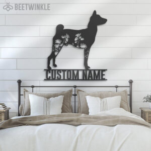 Custom-FLoral-Basenji-Metal-Wall-Art-LED-Light_2