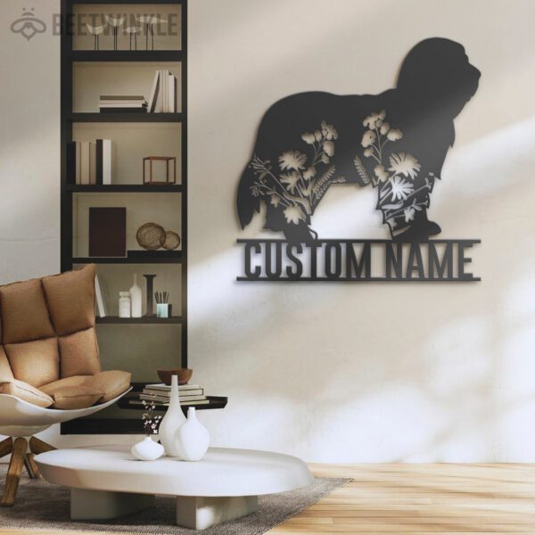 Custom-FLoral-Bearded-Collie-Metal-Wall-Art-LED-Light_2