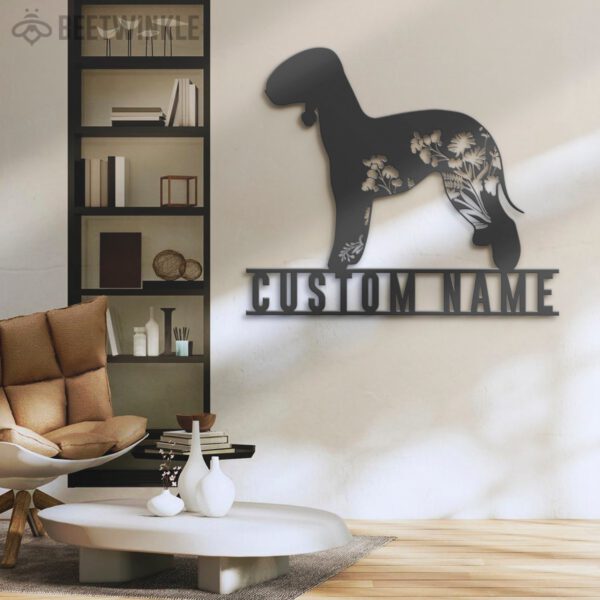 Custom-FLoral-Bedlington-Terrier-Metal-Wall-Art-LED-Light_7