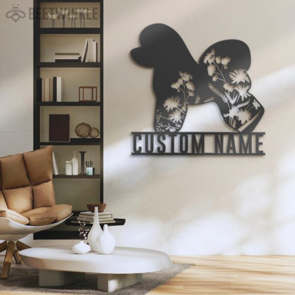 Custom-FLoral-Bichons-Frises-Metal-Wall-Art-LED-Light_5