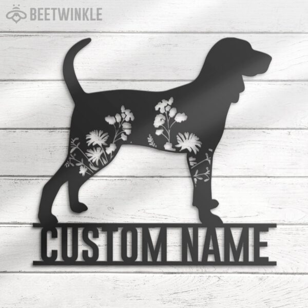 Custom-FLoral-Black-and-Tan-Coonhound-Metal-Wall-Art-LED-Light_5