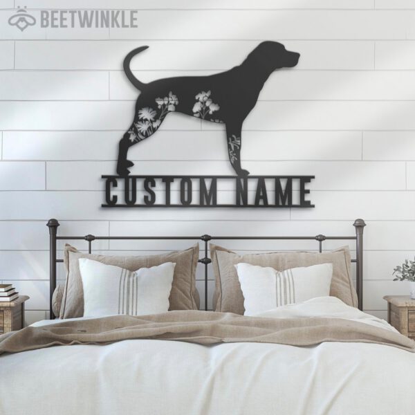 Custom-FLoral-Bluetick-Coonhound-Metal-Wall-Art-LED-Light_2