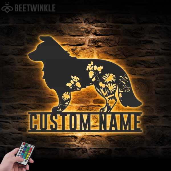 Custom-FLoral-Border-Collie-Metal-Wall-Art-LED-Light_6