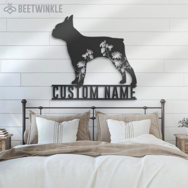 Custom-FLoral-Boston-Terriers-Metal-Wall-Art-LED-Light_4