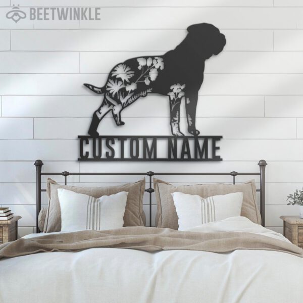 Custom-FLoral-Bullmastiff-Metal-Wall-Art-LED-Light_2