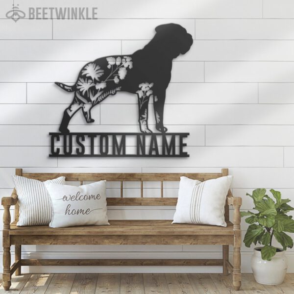 Custom-FLoral-Bullmastiff-Metal-Wall-Art-LED-Light_4