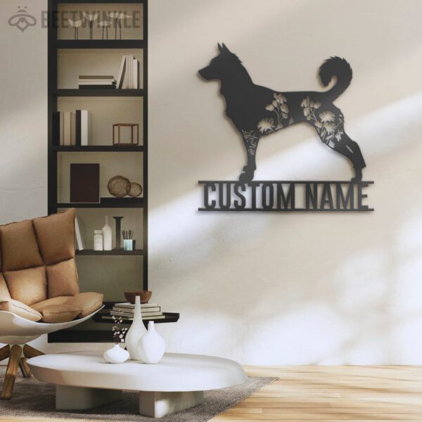 Custom-FLoral-Canaan-Dog-Metal-Wall-Art-LED-Light_4