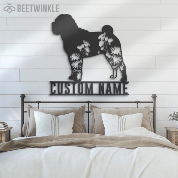 Custom-FLoral-Chinese-Shar-Pei-Metal-Wall-Art-LED-Light_3