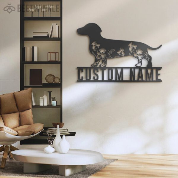 Custom-FLoral-Dachshunds-Metal-Wall-Art-LED-Light_5