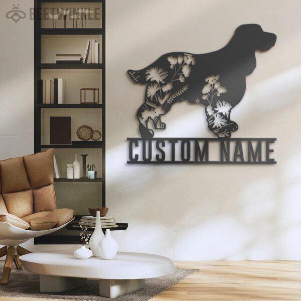 Custom-FLoral-English-Cocker-Spaniel-Metal-Wall-Art-LED-Light_3