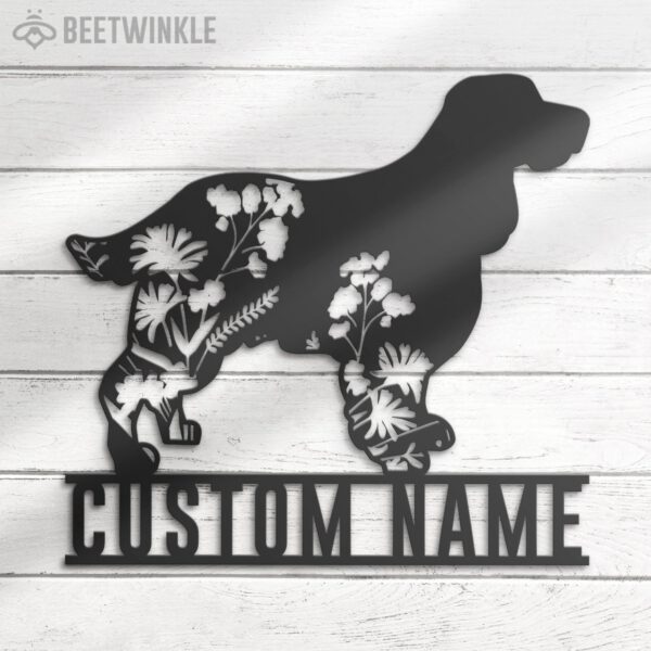 Custom-FLoral-English-Cocker-Spaniel-Metal-Wall-Art-LED-Light_7