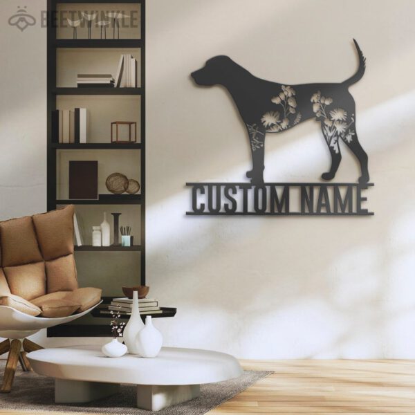 Custom-FLoral-English-Foxhound-Metal-Wall-Art-LED-Light_4