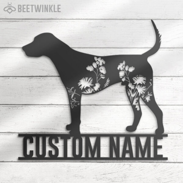 Custom-FLoral-English-Foxhound-Metal-Wall-Art-LED-Light_7